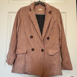 Pink Corduroy Jacket Size Small Worn Once